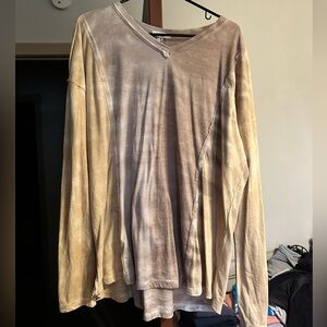 Thin Long sleeve neutral Tie-Dye blouse